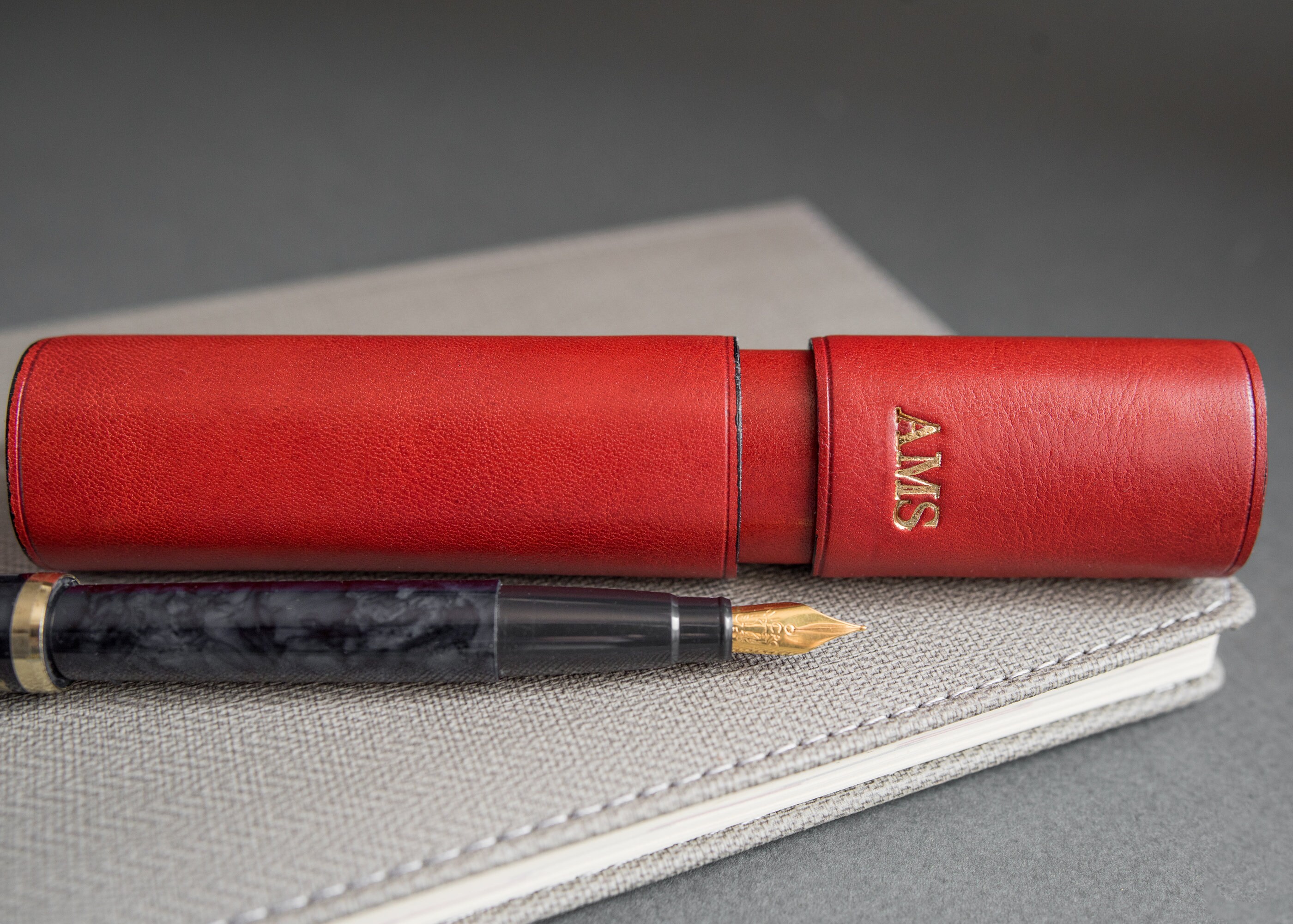 Leather Pen Case Fountain Pen Case Pen Pouch Leather Gift Etsy