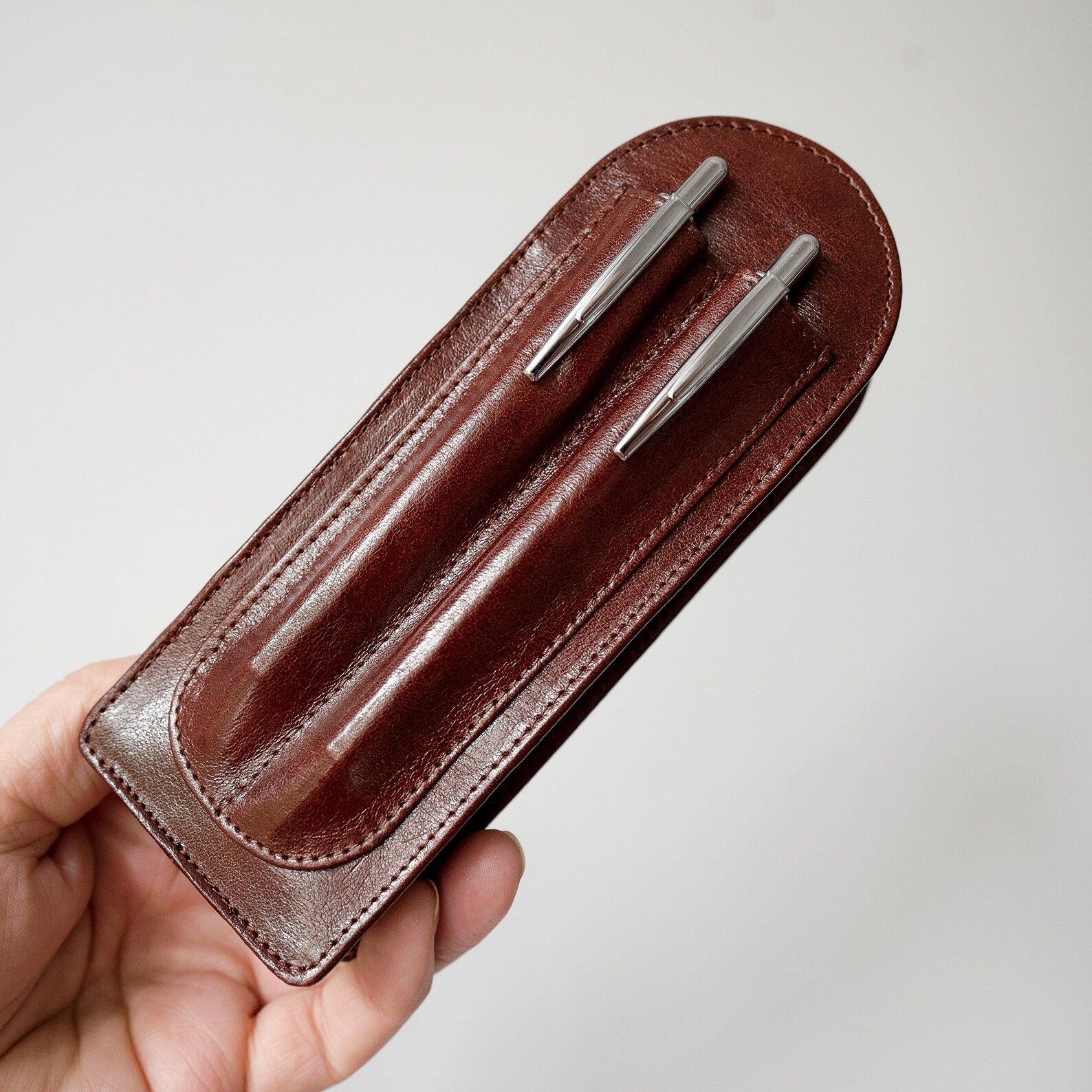 Leather Glasses Case With Pen Holder Sunglass Case Etsy