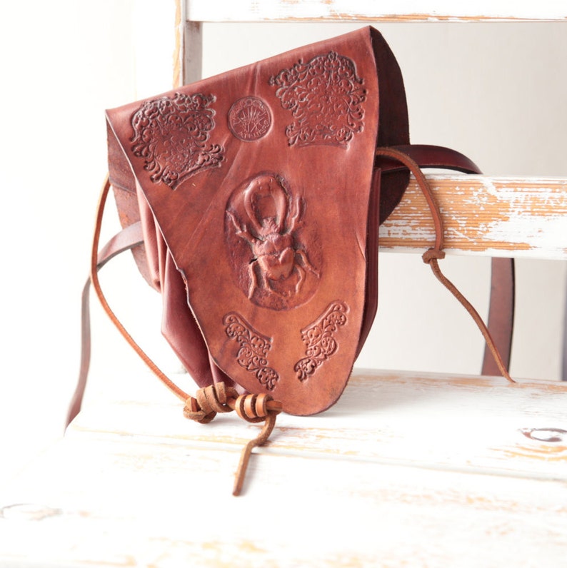 Brown Saddle Leather Bag. Medium Size. Boho Purse. Leather Etsy