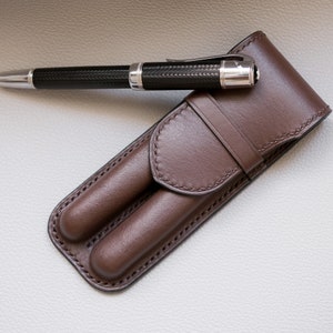 Elegante astuccio portapenne con scomparti per uomo, elegante astuccio portapenne in pelle con morbida fodera interna per la massima protezione della penna stilografica