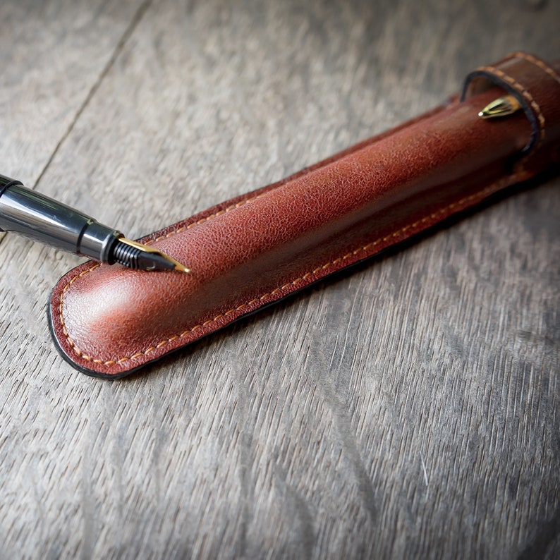 Single Pen Case Fountain Pen Case Leather Pen Case Etsy