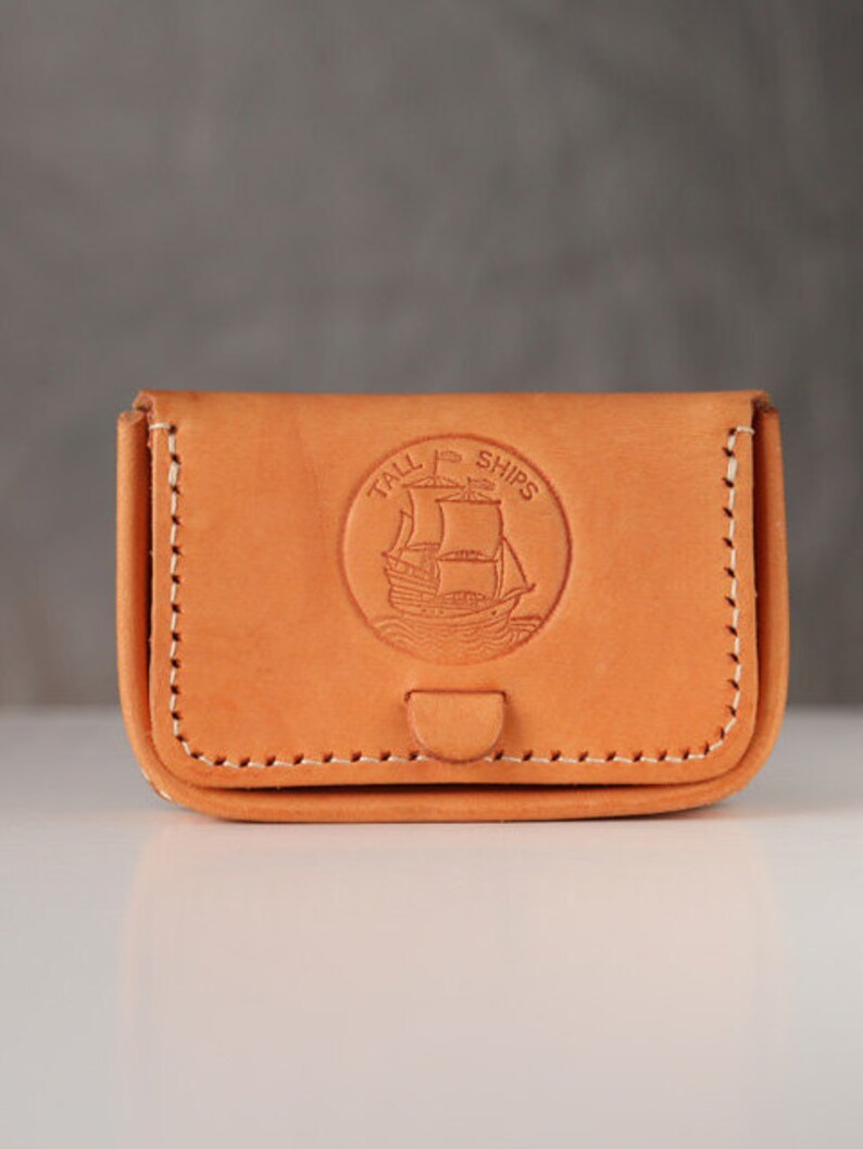 Cartera de cuero delgada para hombres, Regalo del primer día del padre, Cartera de monedas regalo personalizado para papá, Cartera pequeña para hombres, Bifold grabado para novio imagen 2