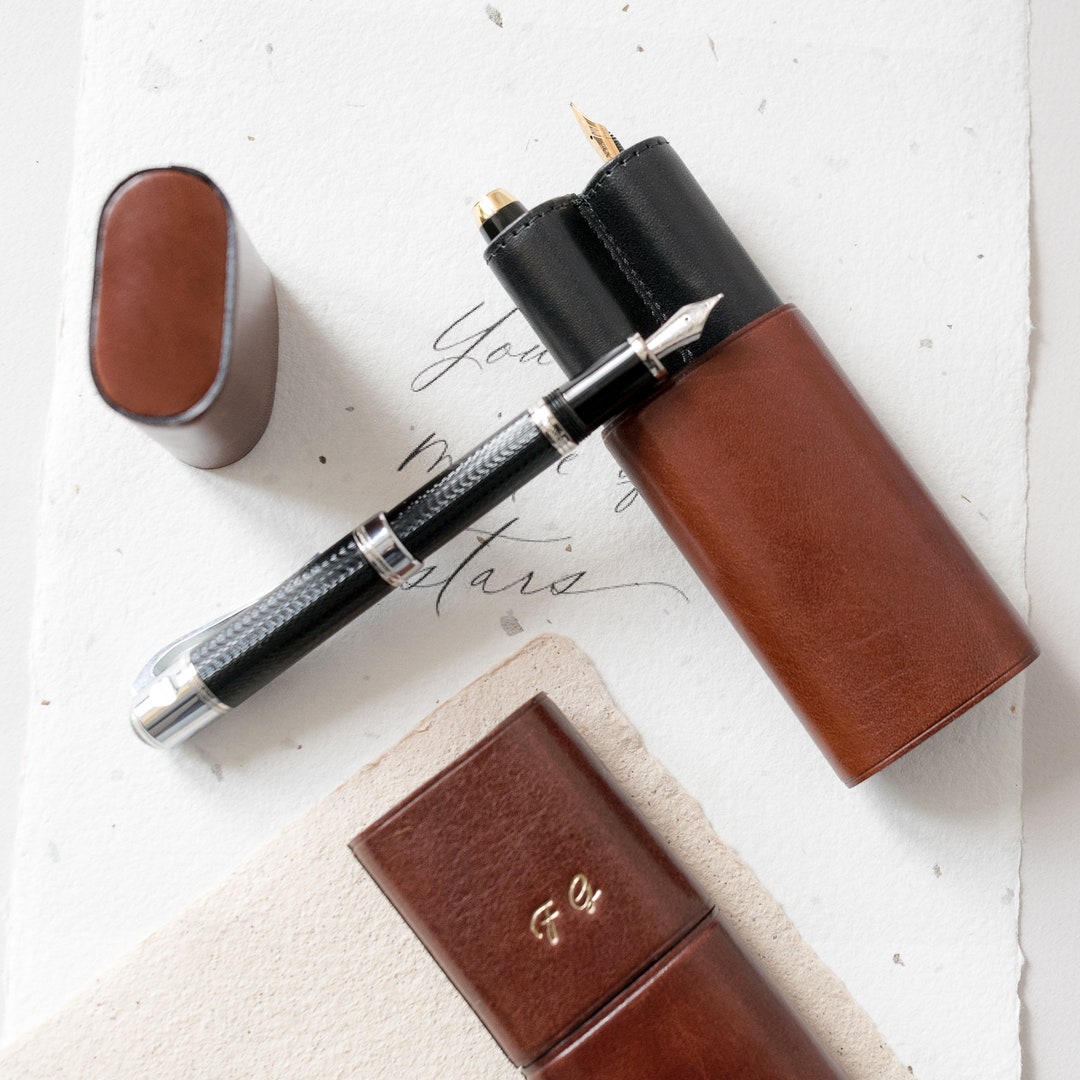 Pen Case for Fountain Pens, Fountain Pen Travel Case, Leather Pen Case