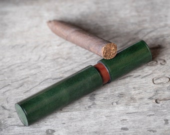 Personalized travel cigar case, Cigar holder for him, Cigar tube gift for Husband, Luxury cigar accessories for men, Cigar tube with initial