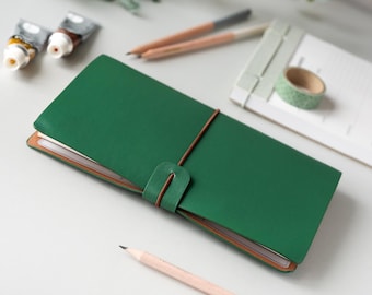 Personalized Leather Journal: Refillable Travel Notebook with Elastic Band