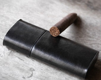 Dreifache Zigarrenetui für Männer, Reisezigarrenhalter für drei Zigarren, 3 Zigarrenkiste für Bräutigam Geschenk, personalisierte Zigarrenetuigeschenke für Boss.