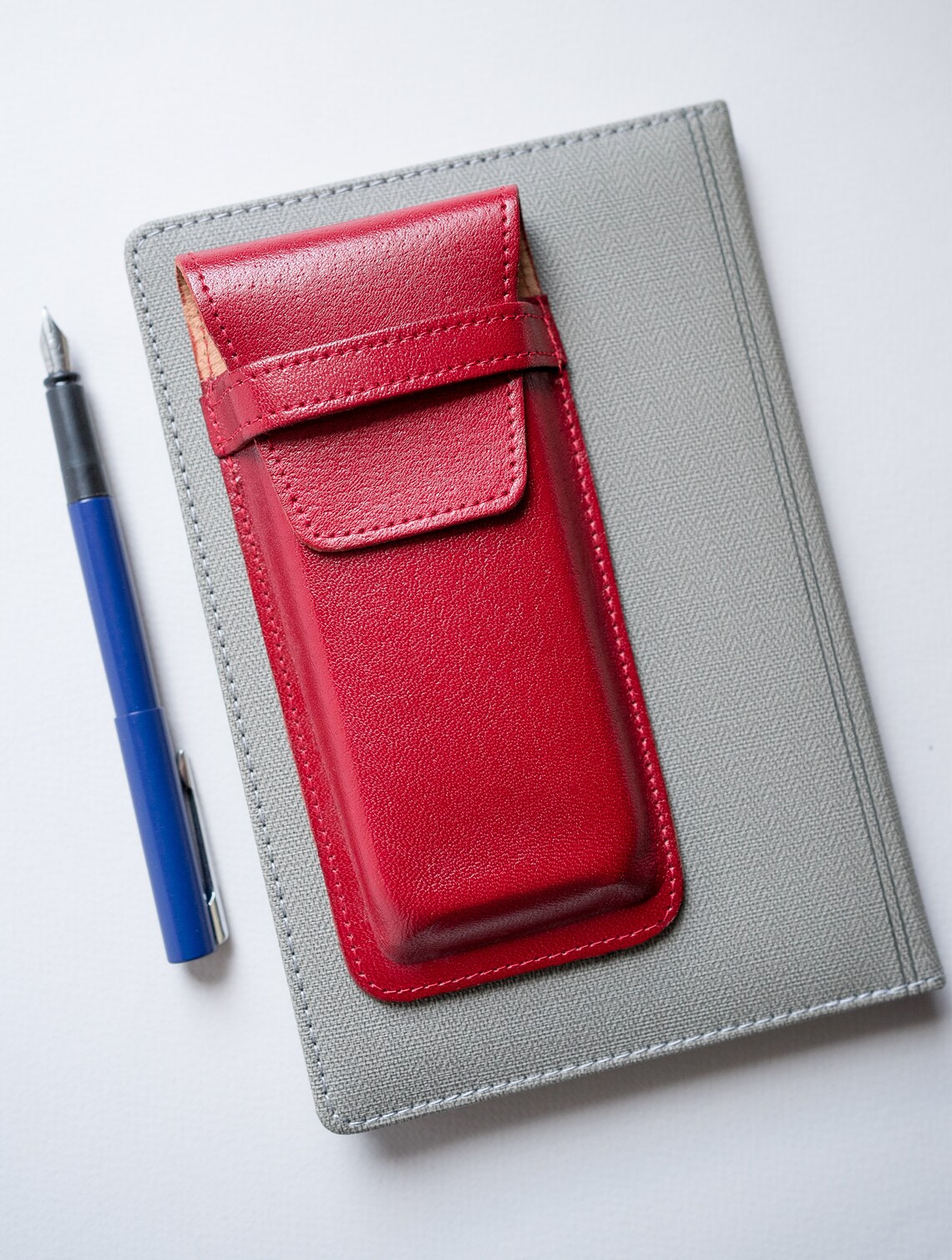 Leather Pen Case for 4 Pens Handmade Pen Case Fountain Pen Etsy