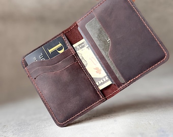 Portefeuille minimaliste en cuir pour homme : porte-cartes et billets personnalisé pour poche avant