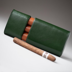 Sigarenetui lederen bruidegom cadeau, aangepaste sigarenkoker voor getuige, sigarenkoker gepersonaliseerd huwelijkscadeau, driedubbele sigarenkoker, sigarenreisetui