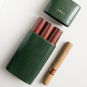 Custodia da viaggio per sigari personalizzata per uomo, 3 tubi per sigari in pelle, la migliore custodia per sigari per groomsmen, custodia per sigari di lusso per regalo di nozze per suocero