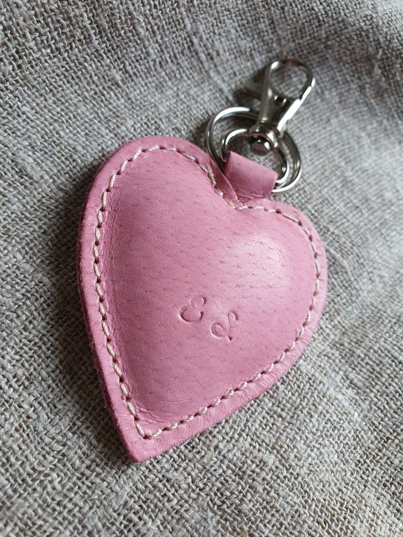 Leather Keychain Blue Heart Keychain Drive Safe Keychain Etsy