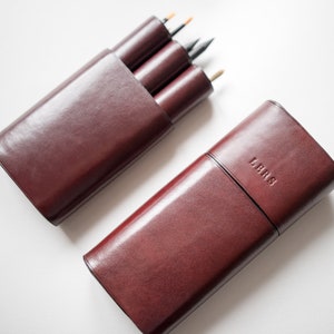 Pinselhalter, Lederfedermäppchen, Künstlergeschenke für Männer, personalisierte Federmäppchen, Weihnachtsgeschenk für Künstler, Lederpinseletui