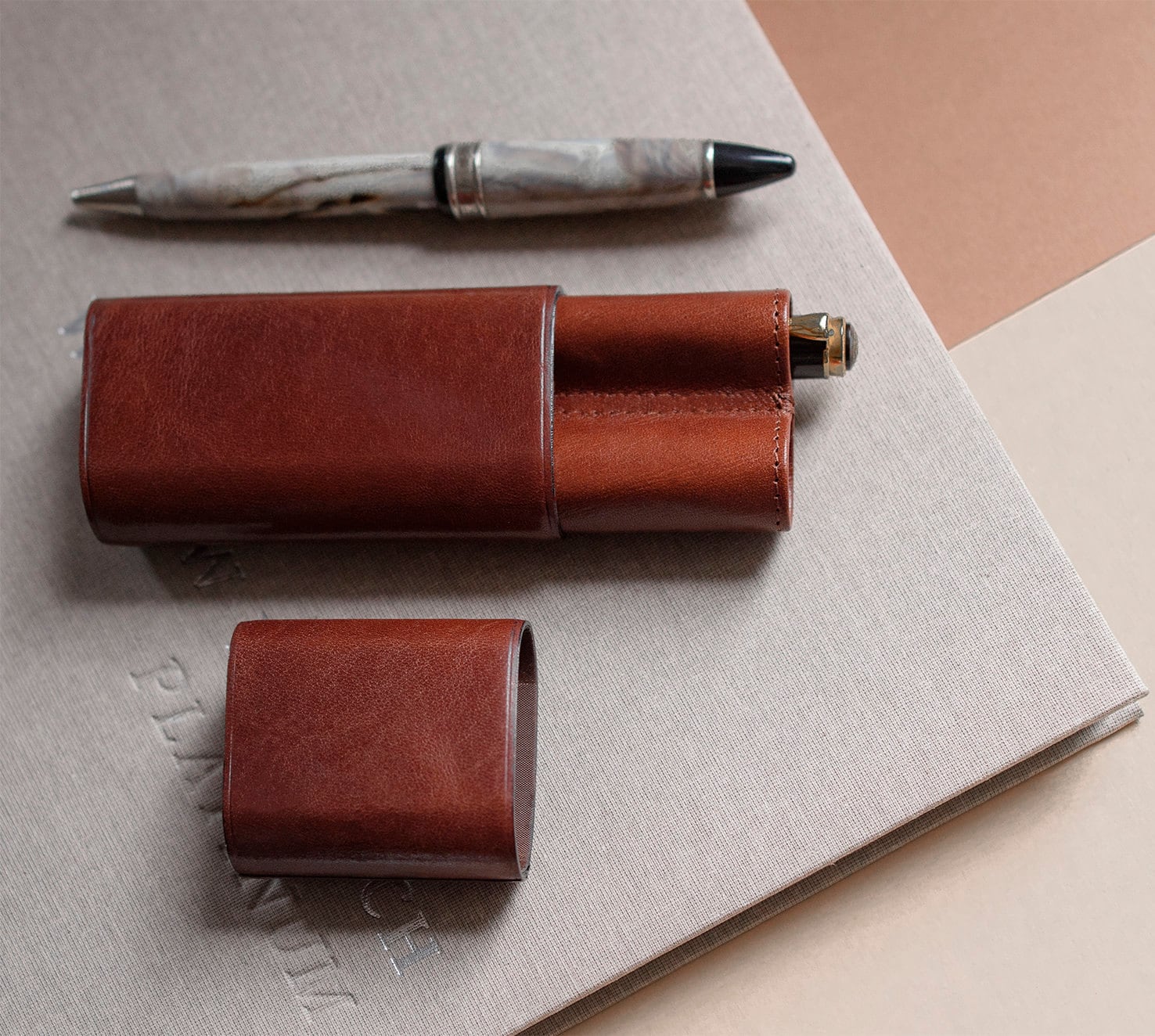 CONTACT'S FAMILY Handmade Fountain Pen Case Leather For Men Women Holder  Pen Pouch Retro Pen Box Organizer Boys Girls School