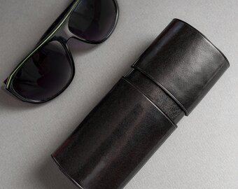 Leather glasses case personalized gift for him, hard leather sunglass case for men, eyeglasses case, glasses case, sunglasses case for dad.