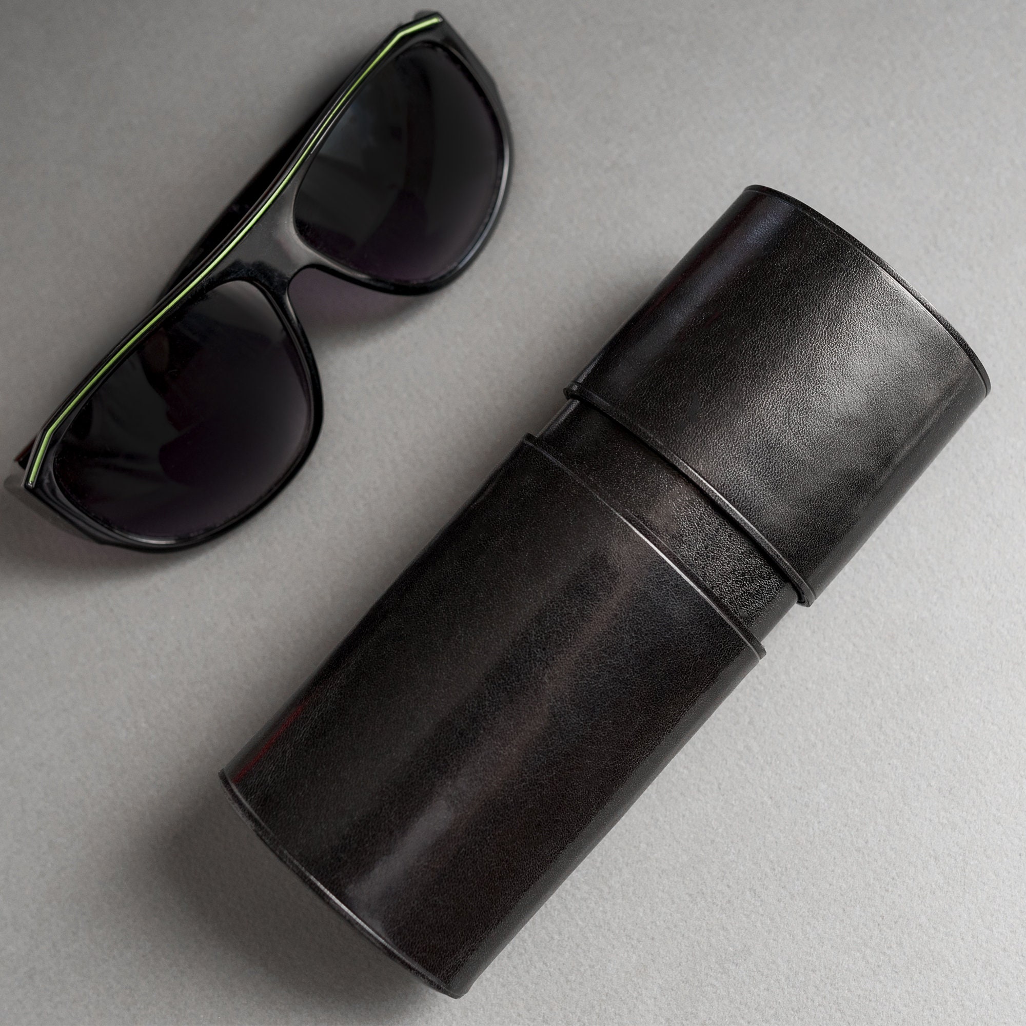 Handmade Mens Cool Brown Leather Glasses Case Glasses Box Black Glasse –  iwalletsmen