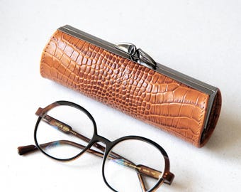 Glasses Case Crocodile Leather, Luxury Sunglass Case Women