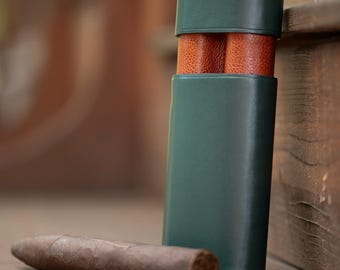 Etui na cygara do golfa, Skórzane etui na cygara, Etui podróżne na cygara personalizowane, Akcesoria cygarowe dla mężczyzn, Etui na cygara dla ojca panny młodej humidor