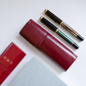 Astuccio portapenne in pelle bordeaux, Astuccio portapenne stilografica 2 scomparti, Astuccio portapenne stilografica, Astuccio portapenne personalizzato, Astuccio portapenne personalizzato Best Boss Ever