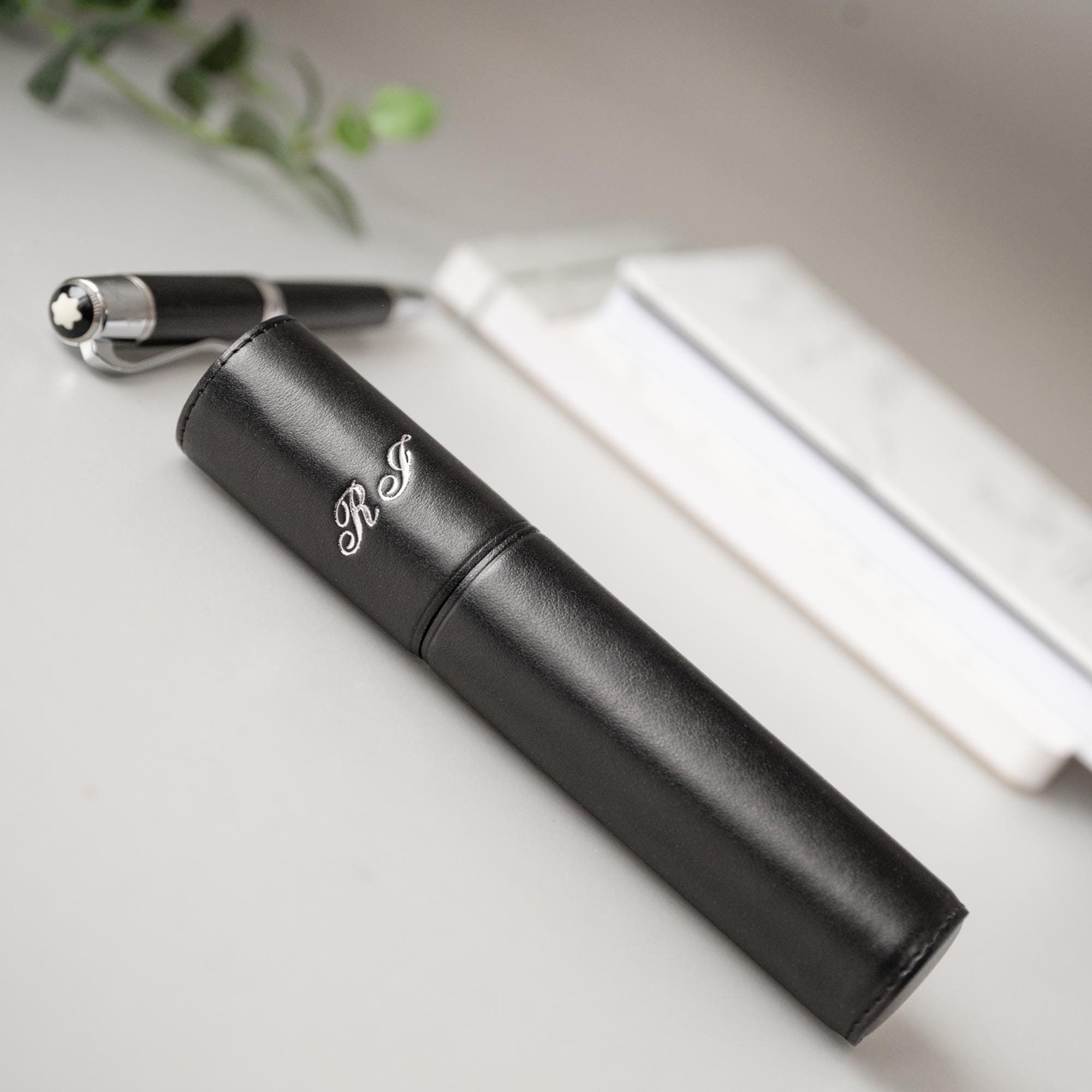 Black Leather Fountain Pen Case: Fits Montblanc 149, Visconti Homo