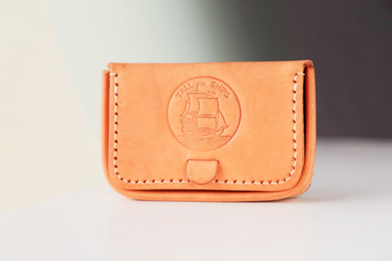 Cartera de cuero delgada para hombres, Regalo del primer día del padre, Cartera de monedas regalo personalizado para papá, Cartera pequeña para hombres, Bifold grabado para novio imagen 3