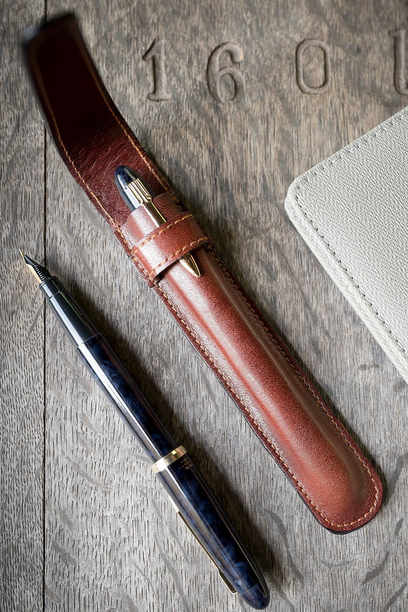 Single Pen Case Fountain Pen Case Leather Pen Case Etsy