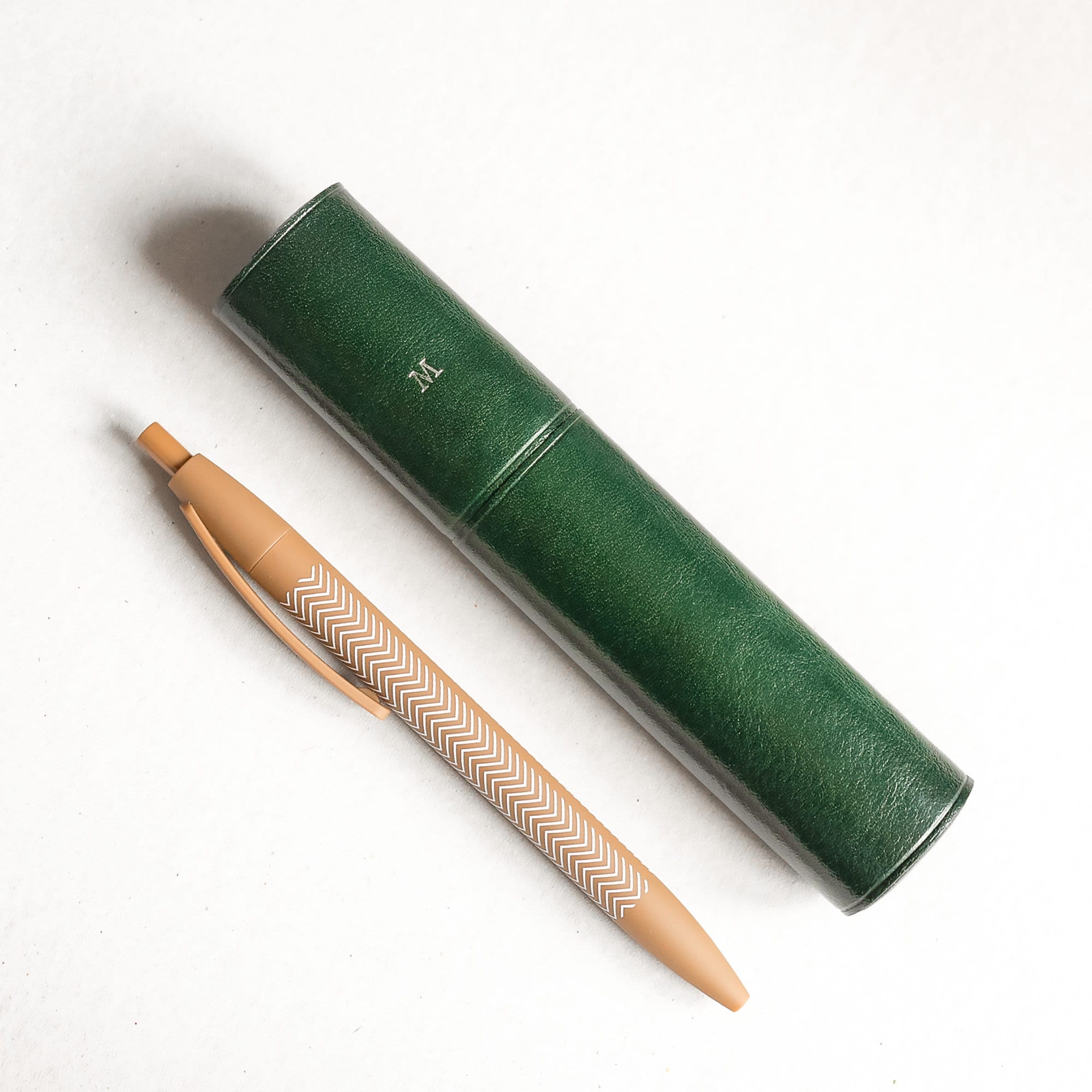 Leather Pen Case Personalize, Fountain Pen Case Leather, Emerald Green Pen  Holder, Single Pen Pouch Hard, Best Friend Birthday Gift 