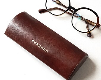 Leather Glasses Case Personalized, Glasses Case with Magnetic Clasp, Eyeglasses Case with Magnetic Button, Sunglass Case Best Gift for Men