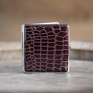 Portasigarette personalizzato, portasigarette sottile, portasigarette personalizzato, portasigarette stampa in pelle di coccodrillo, portasigarette per donne