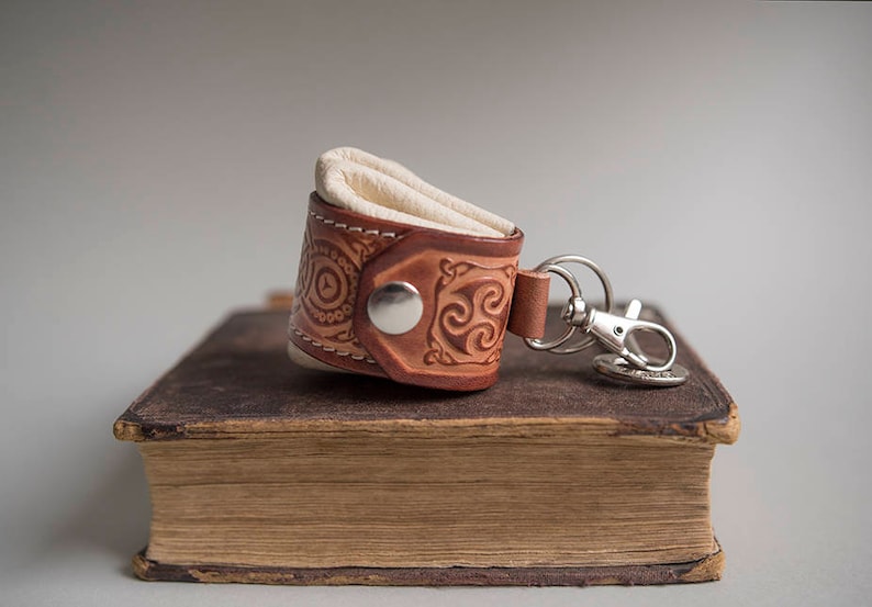 Sirish Keychains Celtic Triskelion Keychain, Irish Leather Keychain, Triple Spiral ...