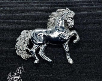 Wild Stallion Silver Pendant Necklace in Solid Sterling Silver