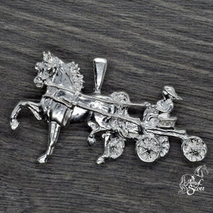 Fine Harness Horse Silver Pendant Necklace Jewelry Bright Finish