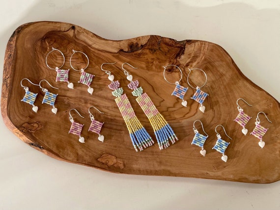 Valentine’s Day Candy Earrings- Valentine’s Day Beaded Earrings Pastel Color