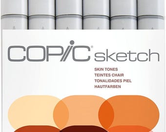 Copic Sketch, Alcohol Markers, 6pc Set, Skin Tone Edition (Discontinued in 2020) | ASIN: B004XR92EG