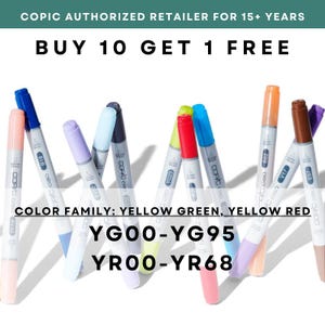 YG00 - YG95 e YR00 - YR68** COPIC Ciao Marker - Rivenditore autorizzato negli Stati Uniti