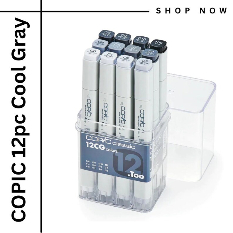 COPIC Original Sets 12pc 24pc 72pc Assorted + Gray Colors - U.S ...