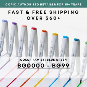 BG0000 -  BG99 * COPIC Sketch Marker Blue Green - U.S. Authorized Retailer