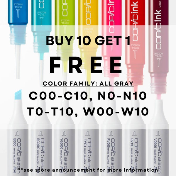 C00, N0, T0, W00-W10 Cool, Neutral, Toner, & Warm Gray * COPIC Ink Refill - U.S. Authorized Retailer