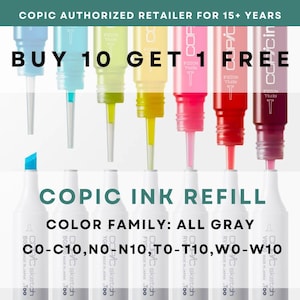 C00, N0, T0, W00-W10 Freddo, Neutro, Toner e Grigio caldo * Ricarica inchiostro COPIC - Rivenditore autorizzato negli Stati Uniti