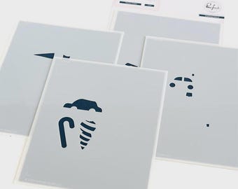 Pinkfresh Studio Stencil – Choose Your Design | Lantern Landscapes, Message in a Bottle, Modern Rug & More