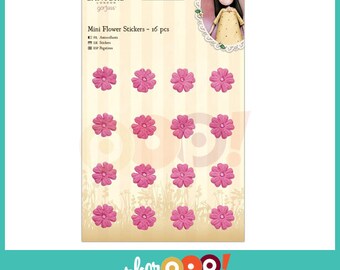 Gorjuss Mini Flower Stickers Set Of 12 - Pink