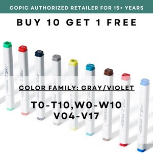 T1 - T10 bis V04-C bis V17-C und W0-C bis W10-C * COPIC Original Marker Grey - U.S. Autorisierter Einzelhändler