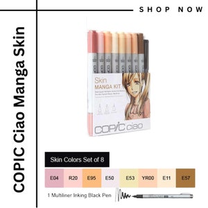 Juego de 8 marcadores Copic Ciao para manga