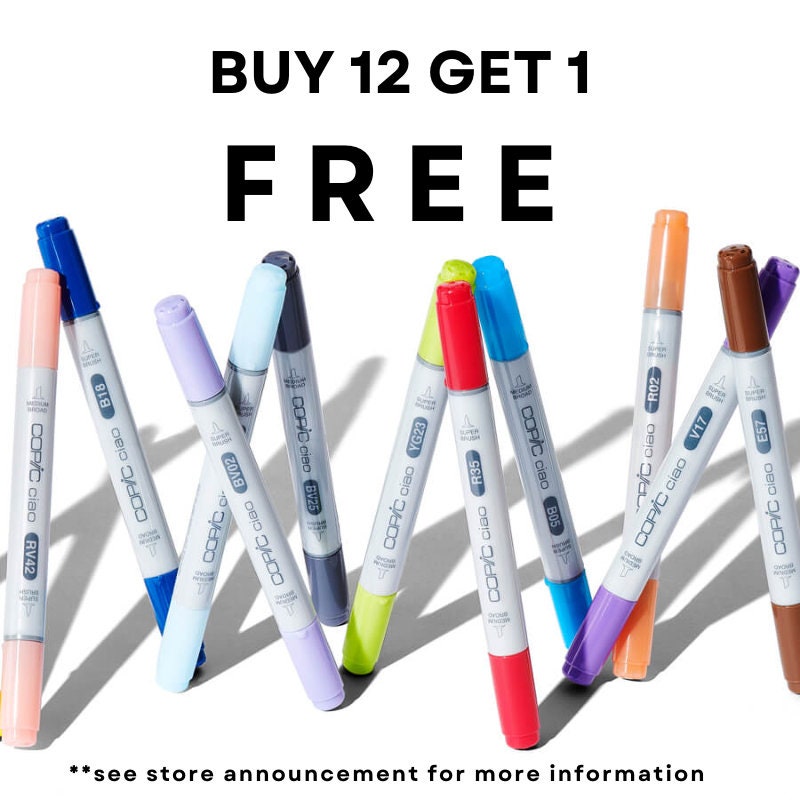 Copic Ciao Set of PRIMARY Alcohol Brush Markers Set of 6, Brand
