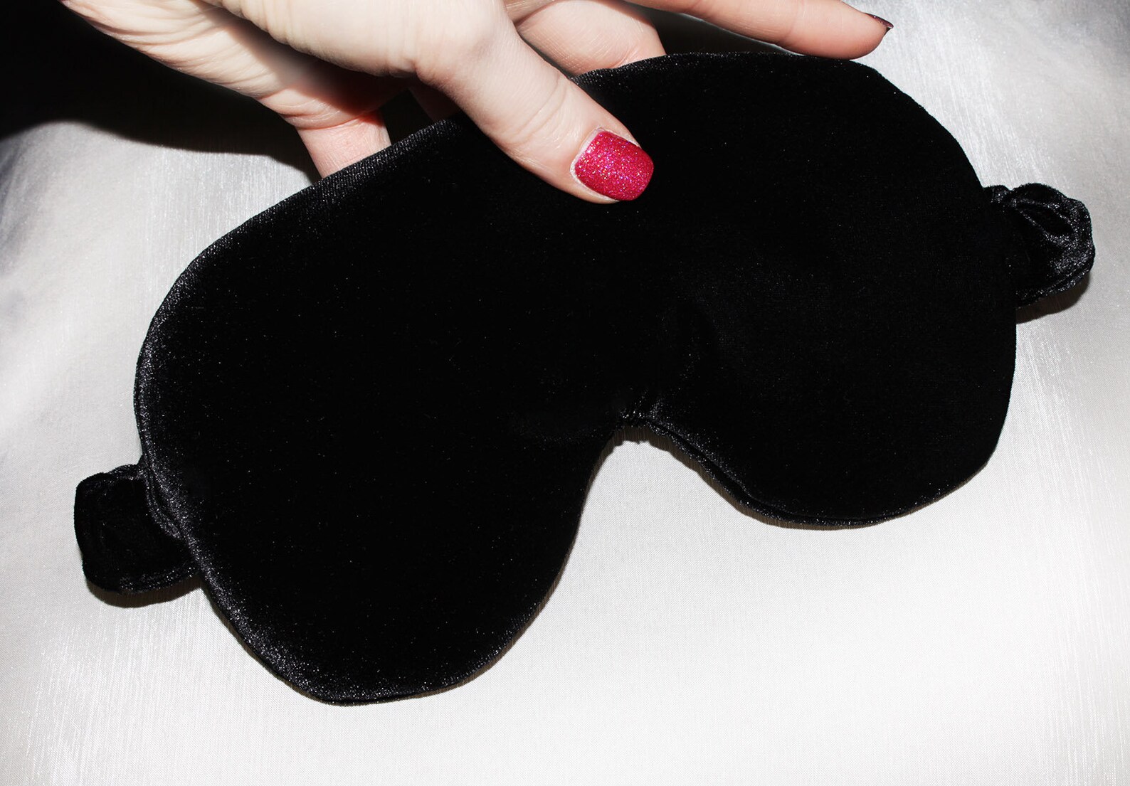 Black velvet sleep mask Velvet sleeping mask Plush sleeping Etsy