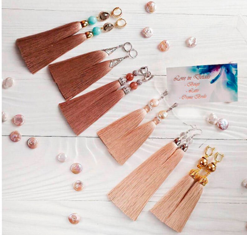 Royal Red with Crown Long tassel earrings MANY COLORS Luxury red earrings Tassel pearl earrings Luxury tassel earrings Dangle earrings