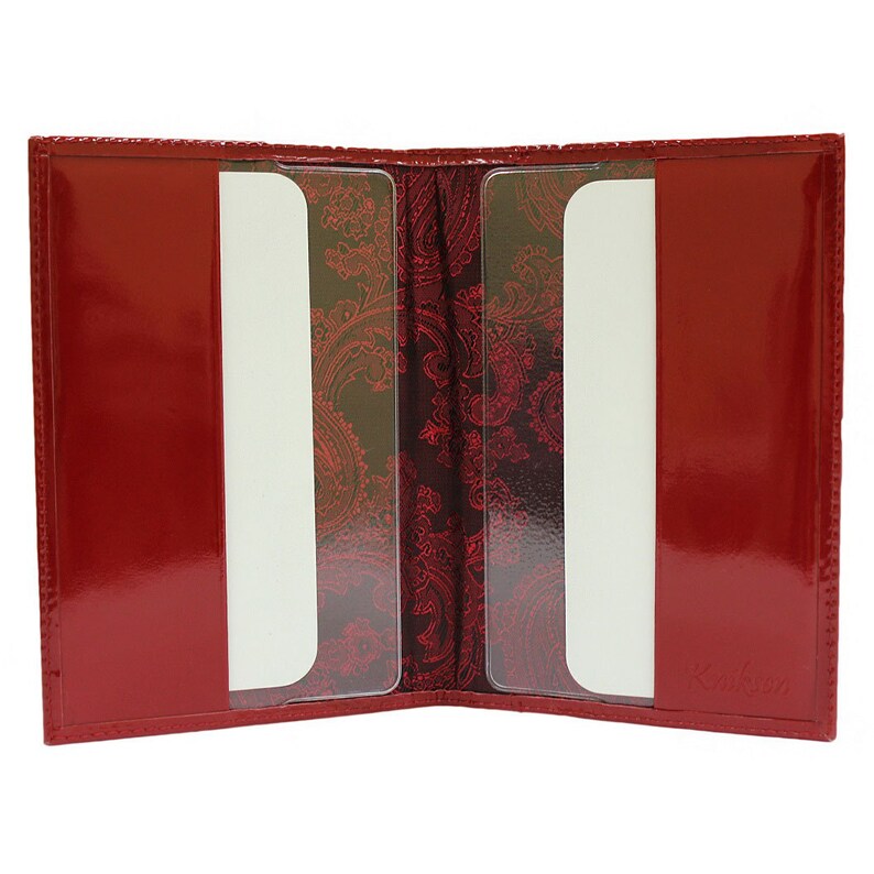 Red passport holder Leather passport holder Red patent Etsy