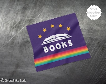 Retro Books Book It Glasses and Devices Microfiber Cleaning Cloth