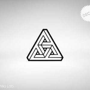 Impossible Triangle Penrose Triangle Vinyl Decal