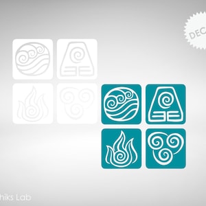 Calcomanía de vinilo del anime Avatar de las 4 Naciones imagen 2