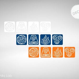 Calcomanía de vinilo del anime Avatar de las 4 Naciones imagen 4